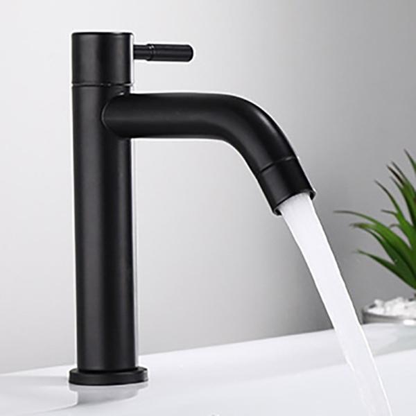 Buy cheap SUS304 Stainless Steel Bathroom Faucets Single Handle In SN Matte Black from wholesalers