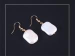 New Natural Baroque Pearl Stud Earrings Hand made Metallic Twist Braided Design