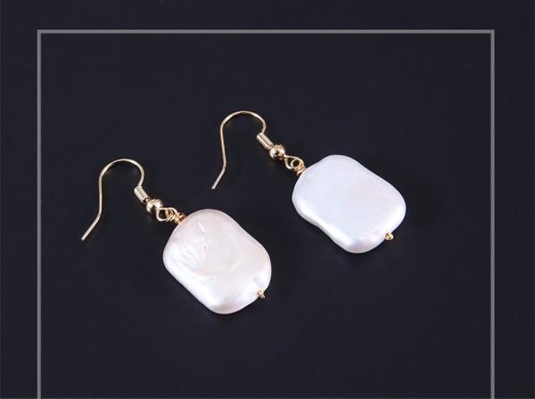Buy cheap New Natural Baroque Pearl Stud Earrings Hand made Metallic Twist Braided Design Pearl Natural Baroque Pearl Earring from wholesalers