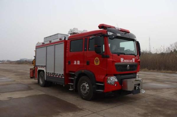 Buy cheap JY120 HOWO Fire Department Rescue Truck 13000kg Red Fire Truck from wholesalers