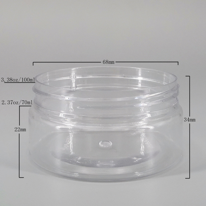 Golden Lid 36mm 70ml Clear Cosmetic Jars