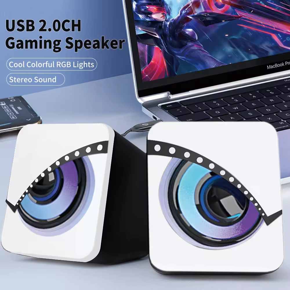 USB 2.0 Computer Gaming Speakers For PC Desktop Subwoofer Wired Blue Tooth Speaker