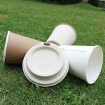 Biodegradable Eco Compostable Cup Cover Natural Sugarcane Bagasse Pulp 80mm