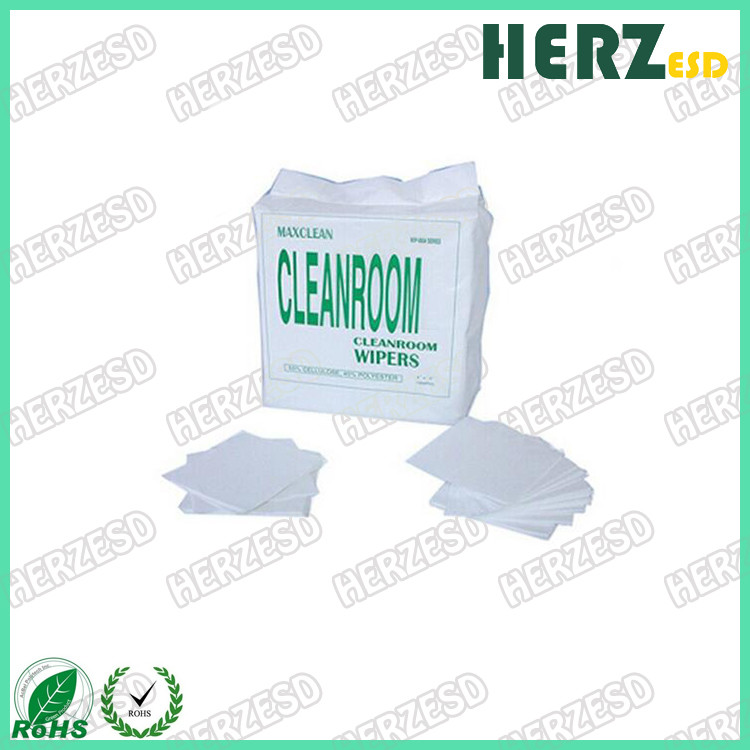 White Color Clean Room Wipes , Cleanroom Polyester Wipes Class 100 OEM Available