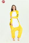 Unisex Adult Tiger Onesie Pajamas Soft Warm Flannel Yellow Tiger Custom Logo