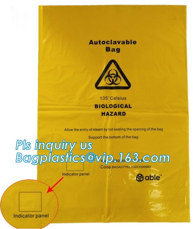 biohazard red color disposable plastic medical bags, Autoclave Biohazard Bags Medical Disposable Plastic Bags, bagease