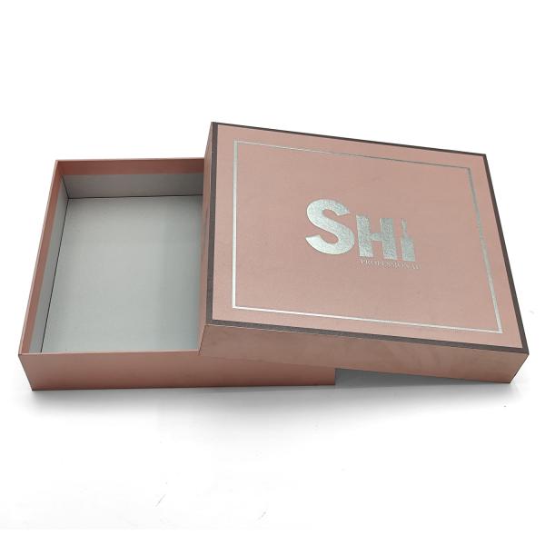 Customized cosmetics and clothing paper box Luxury pink two-piece large