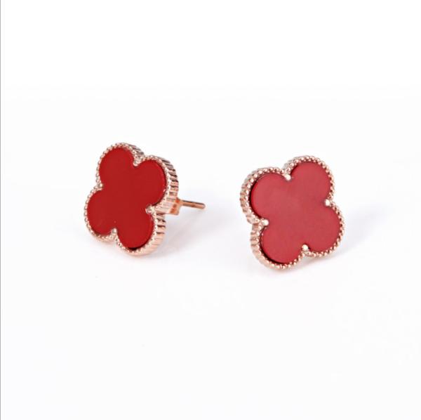 Buy cheap Four-leaf clover shape Acrylic stainless steel earrings Titanium steel hypoallergenic color earrings from wholesalers