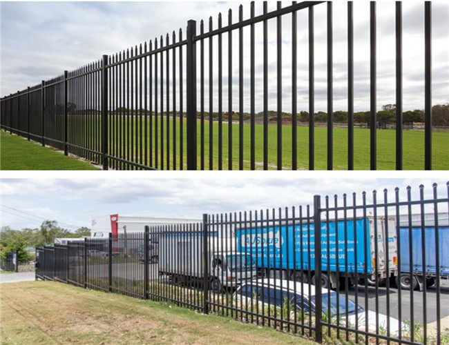 8FT Tall Tubular Steel Fencing Driveway Gates Wrought Iron Fence