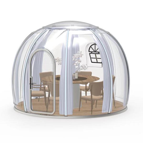 Transparent Extended Star Room Bubble House as Fire Protection for Camping and