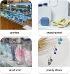 Black Jewellery Price Cubes Display With 3D Digital Watch And Cubic Tag Nail