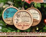 wooden Memory Ornament Christmas Gifts Memorial Ornaments Laser File In Memory