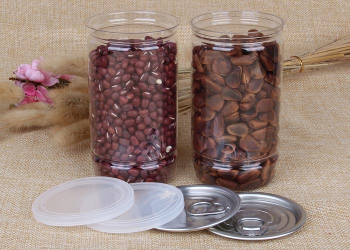 Moistureproof Recycle Clear Pet Jars PET Plastic Food Cans For Powder / Drink