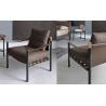 Buy cheap Flou Iko Fiberglass Arm Chair With Tubular Steel Frame / Leather Straps Back from wholesalers