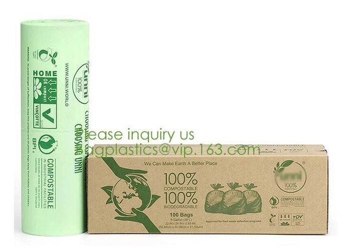 100% Eco-friendly Material Certified PLA Compostable Bag,Corn Starch T Shirt Bag Meet EN13432 BPI Biodegradable And Comp