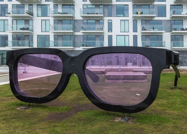 Buy cheap Public Large Painted Metal Sculpture Art Stainless Steel Glasses Sculpture from wholesalers