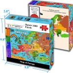 Color Europe Map 1000 Piece Paper Jigsaw Puzzle For Kids 12+ Teens Adults