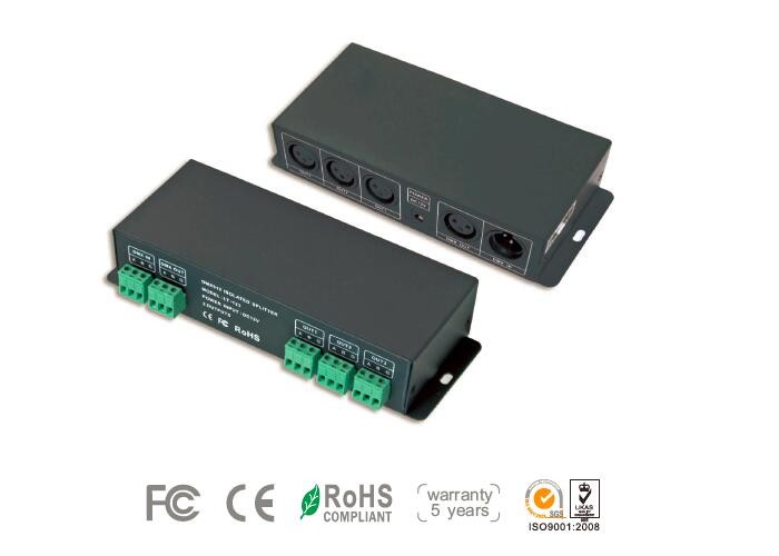China LED DMX Signal Amplifier Controller with 3 Channels Distributed Output on sale