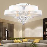 Round crystal ceiling lamp with Acrylic Lampshade for Indoor home Lighting