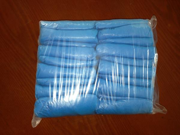 Hospital Disposable Shoe Covers PE Polyester Material Lightweight Light Blue