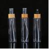 Buy cheap Body Material PET 100ml 120ml 250ml Empty Clear Plastic Bottle with Fine Mist Bamboo Black Sprayer for Cosmetic Packaging from wholesalers