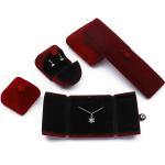 Dark Red Soft Velvet Jewelry Box Clamshell Shaped Jewelry Set Box Packaging