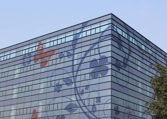Residential Buildings Decorative Patterned Glass , Flat Tempered Glass For