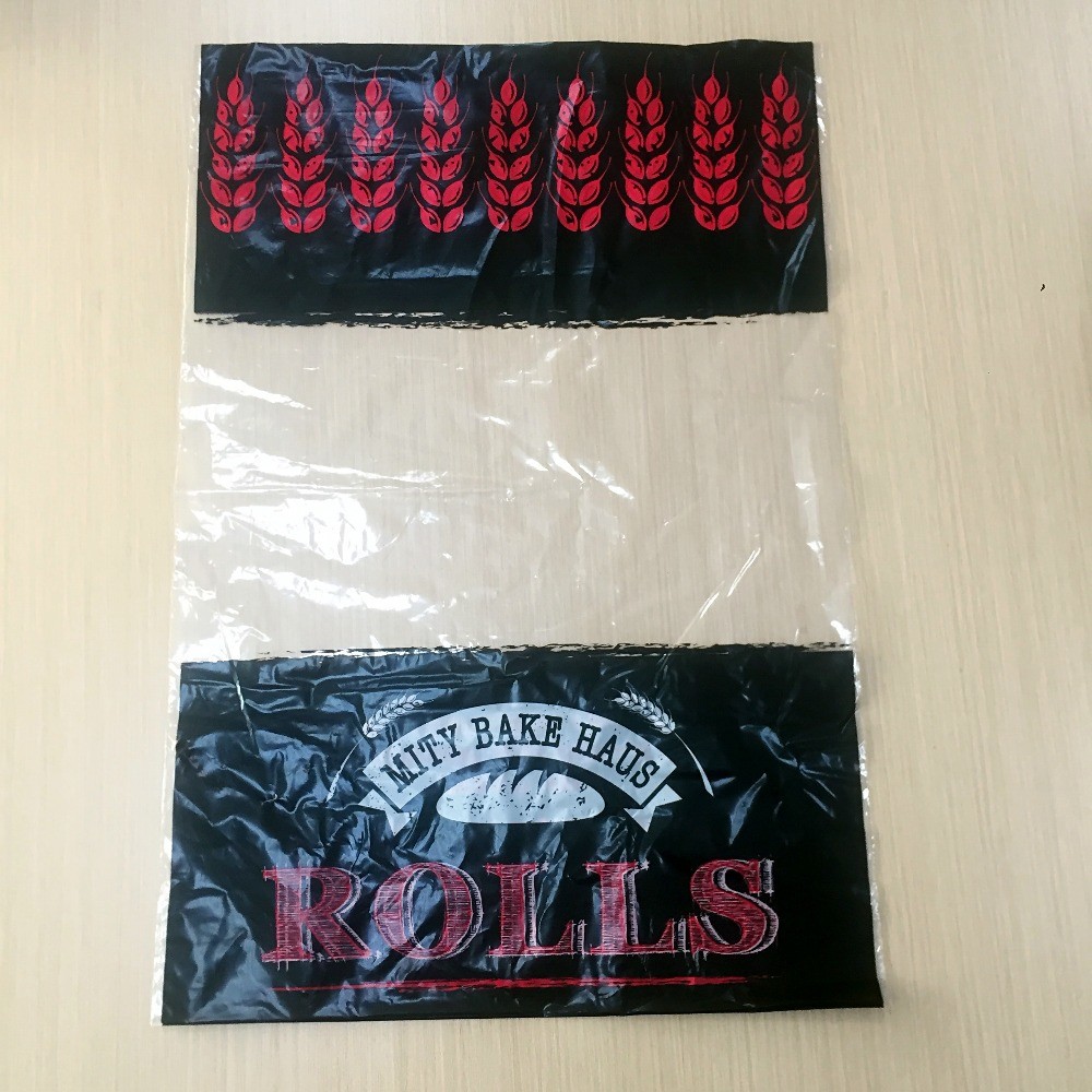 Hot Sale Custom Printing PE plastic transparent bread wicket bag