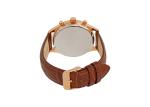 Genuine Leather Mens Stainless Steel Watches 100M Water Resistant 22mm Solid