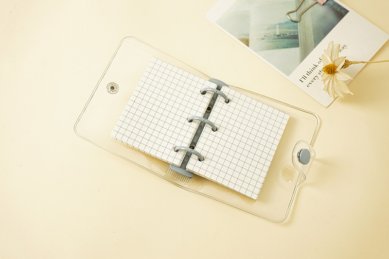 Customized Cute 3 Hole Loose leaf Refill Notebook Cover Mini PVC File Folder Portable