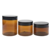 Buy cheap Amber Color Plastic Cosmetic Jar Non Leaking For 100ml Cream product