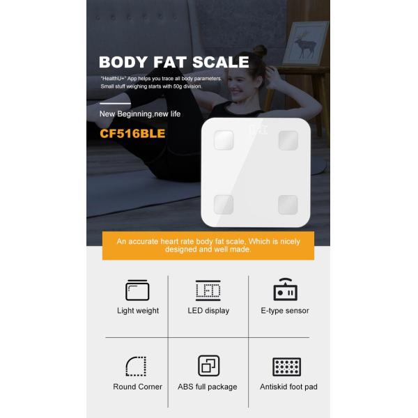 180kg Capacity Glass Personal Smart Analyzing Weighing Scale with Bluetooth Connectivity and Health Scale Metal Bonding