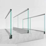 Aluminum 6063 Balcony Glass Frameless Balustrade Railing Clamp Profile