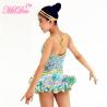 Buy cheap Gold Metallic Edged Hip Hop Dance Costumes Tiered Wire Hem Skirt Sequins Bodice with Flowers Trims from wholesalers