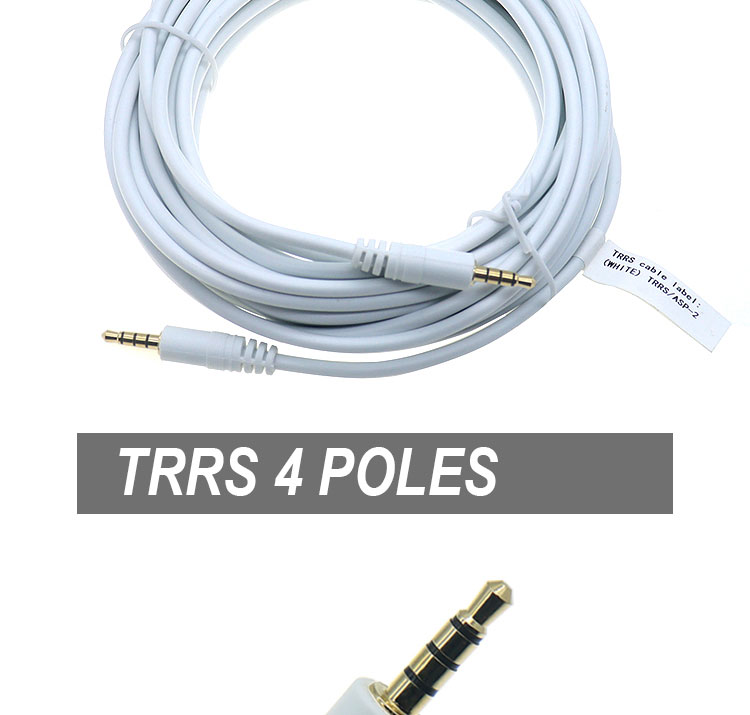 3.5mm Male to Male Female Stereo Aux Mono Jack 3 Poles TRS 4 Poles TRRS Microphone Patch Audio Extension Cable