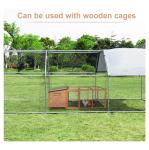 Chicken Coop Cage with Cover Galvanized Metal Walk In Chicken Cage Pen Run 10' W