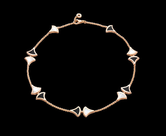 DIVAS’ DREAM necklace in 18 kt pink gold with mother of pearl and black onyx Ref. 350075 CL857032