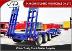50000 Kilograms Low Bed Semi Trailer FUWA Tri-Axles Mechanical Suspension