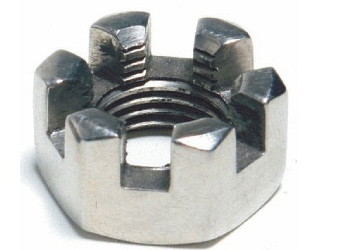 Slotted Hexagon Lock Nut Wear Resistant With Metric Coarse And Fine Thread