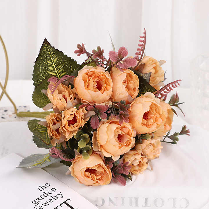 Artificial Peony Flowers Silk Peony Bouquet Home Wedding Bouquet Gardening Decorative Artificial Flowers