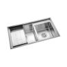 Buy cheap Center Drain Double Faucet Kitchen Sink Handmade 820*450mm from wholesalers