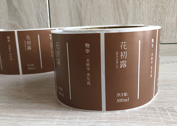 Private two color printed self-adhesive vinyl shampoo packaging sticky label