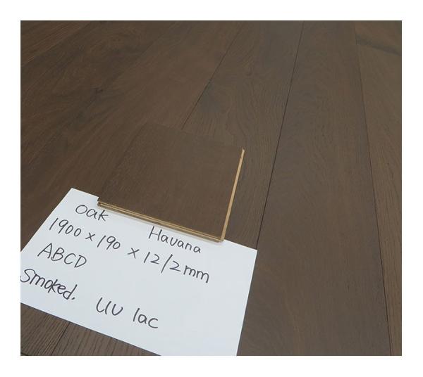 Buy cheap 1900x90x12mm, 2mm top veneer, Dark Brown Oak Multi Ply Engineered Hardwood Flooring, Smoked, Brushed, UV lac Havana from wholesalers