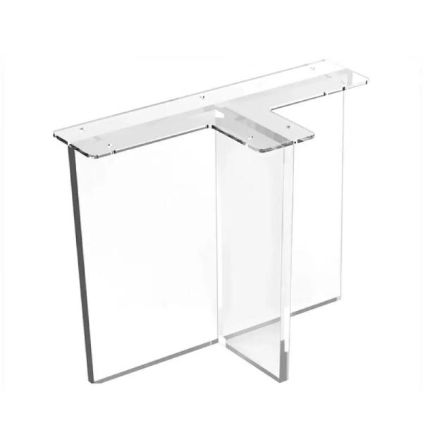 Custom T Shape Acrylic Table Leg Plexiglas Acrylic Dinning Furniture Leg Easy