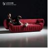 Buy cheap Hotel PU Leather Sectional Sleeper Sofa Grey 66cm Height Solid Wood Base from wholesalers