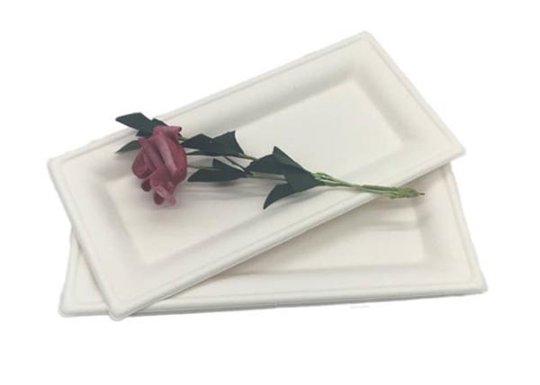 Buy cheap Sugarcane Rectangle Dinner 10"×5” Biodegradable Food Trays from wholesalers