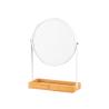 Buy cheap round countertop Makeup Mirror with bamboo jewelry tray from wholesalers