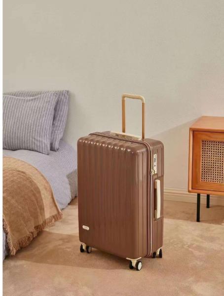 Rose Gold Cute Trunk For Girls Travel Luggage Bag Business Large Checked Fully
