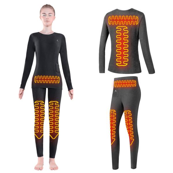 Buy cheap Fleece Lined Electric Heated Underwear Set Women Wireless Remote Control Temperature from wholesalers