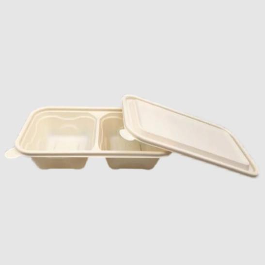 Buy cheap 1000ML Food Safe 2 Compartment Degradable Lunch Box For Food Separation from wholesalers